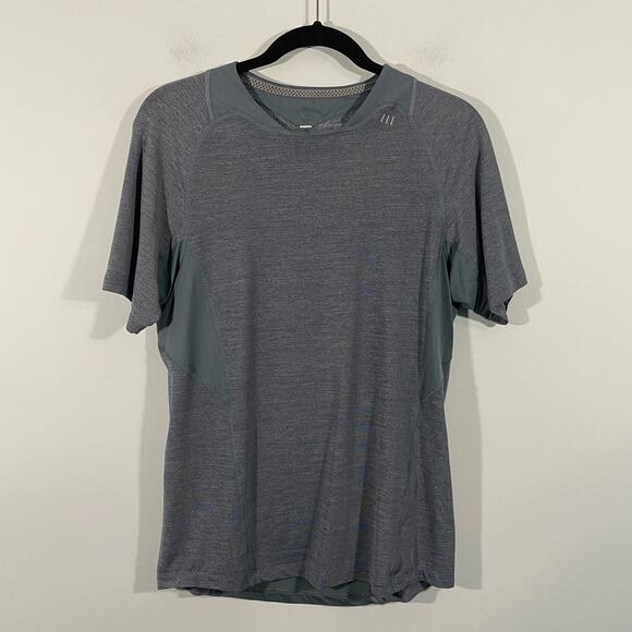 Lululemon Men's Heather Green Short Sleeve Athletic Short Sleeve Tee - Picture 1 of 7